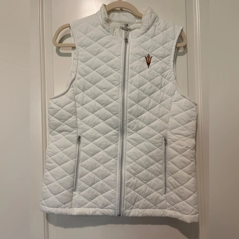 ASU Arizona State University Sundevils white Quilted Vest